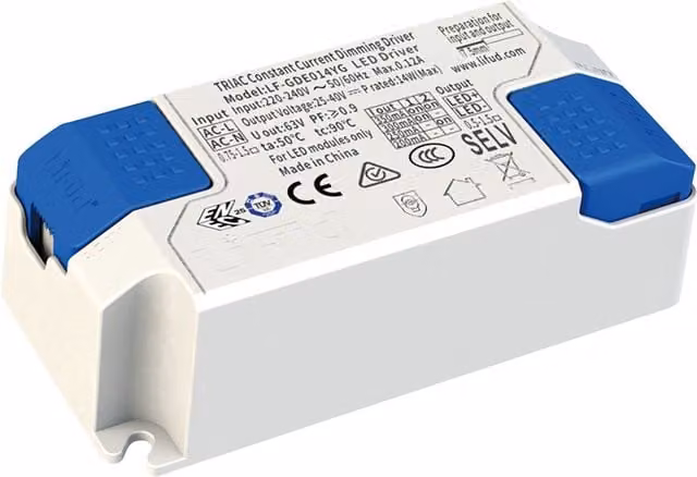 Loops 14W Dimmable LED Driver, 200 to 350mA Constant Current, White Plastic IP20