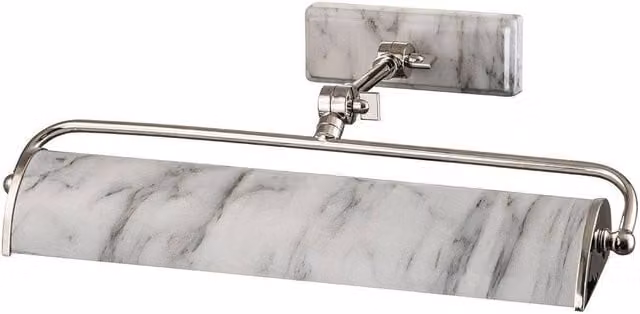 Netlighting Winchfield 2 Light Medium Picture Light in Nickel and Grey White Marble