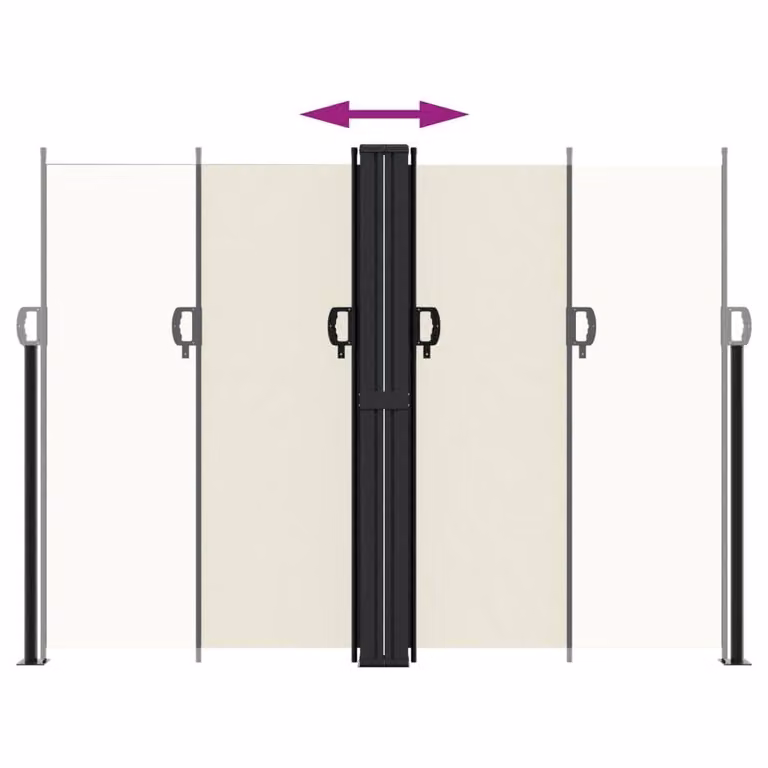 Berkfield Home Retractable Side Awning in Beige, W/H: 1200 x 180 cm