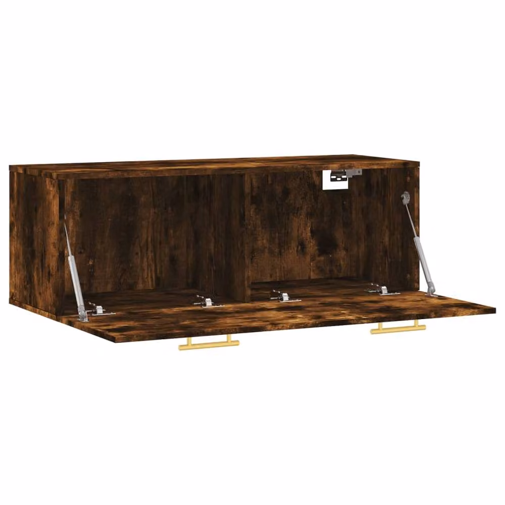 Berkfield Home Wall Mounted Smoked Oak Cabinet in Brown, W: 100 cm, D: 36.5 cm, H: 35 cm – 4