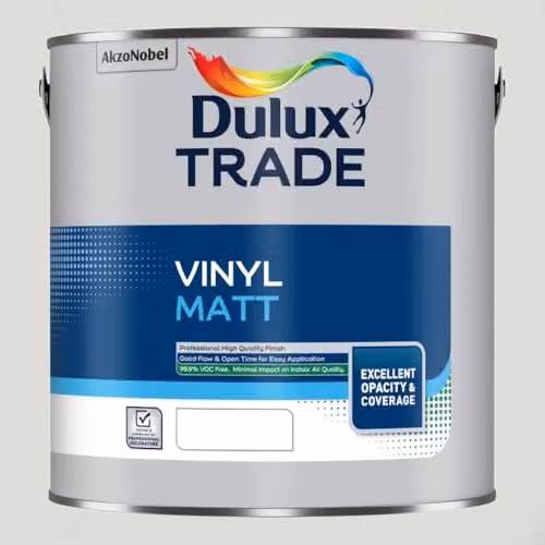 Dulux Trade Vinyl Matt Paint, Ashen White, 2.5 l