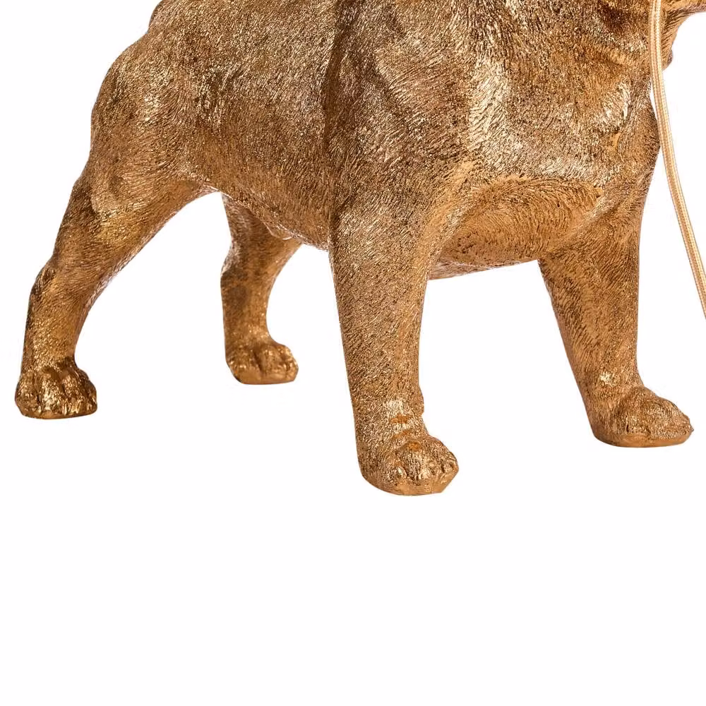 Wyld and Coco Gold Dog Table Lamp in Hand-Painted Polyresin and Metal – 5