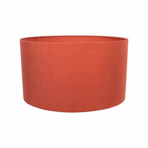 ValueLights Reni Rust Red Fabric Drum Ceiling Pendant Lamp Shade with LED Bulb, Shade Width: 35 cm