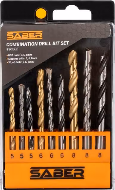 Saber Combination Drill Bit Set, Silver