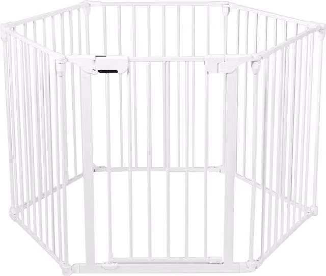 Costway 6-Panel Extendable Baby Safety Playpen and Pet Gate, White