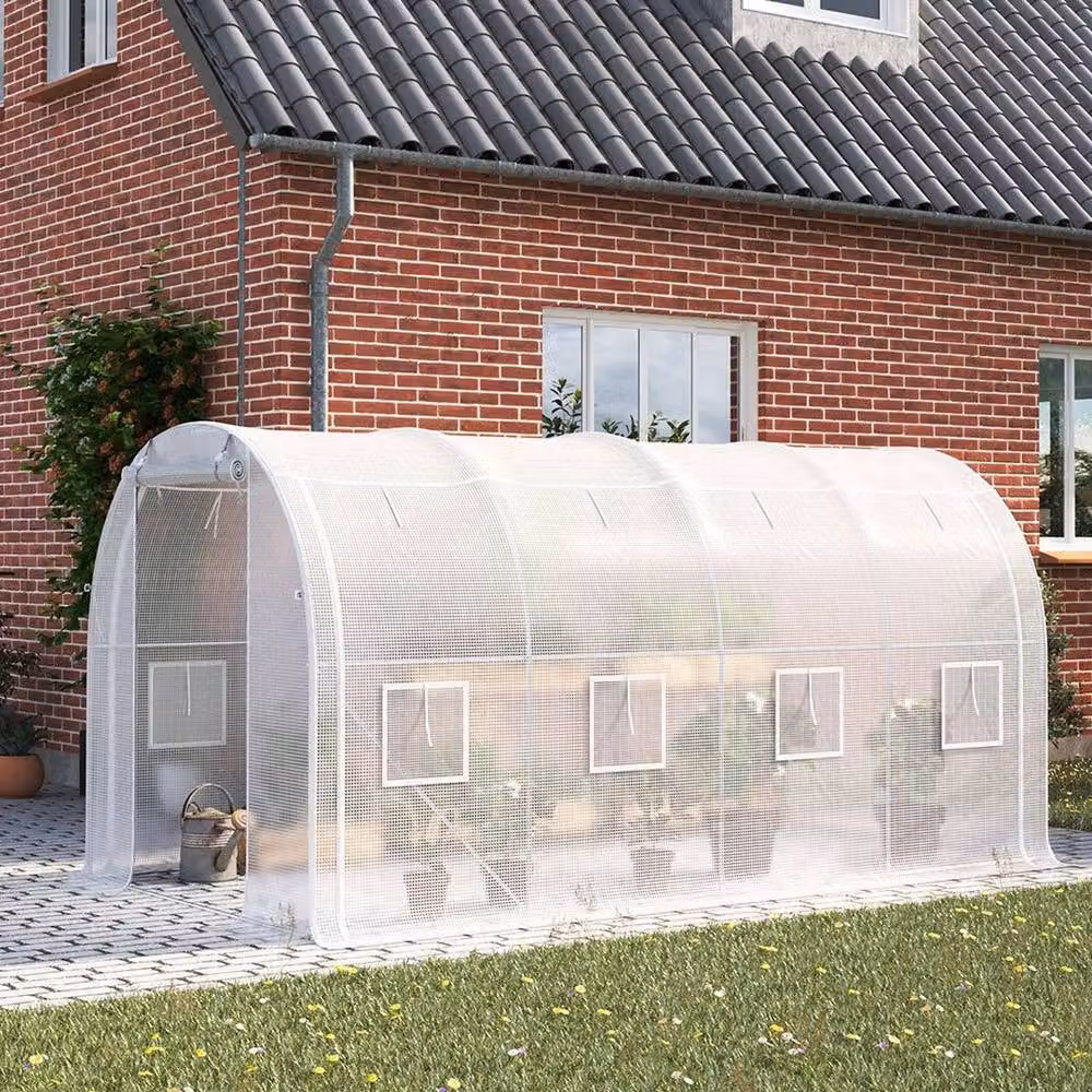 Kelvenix Walk in Polytunnel Greenhouse with Steel Frame in Clear, W/D/H: 4 x 3 x 2 m – 4