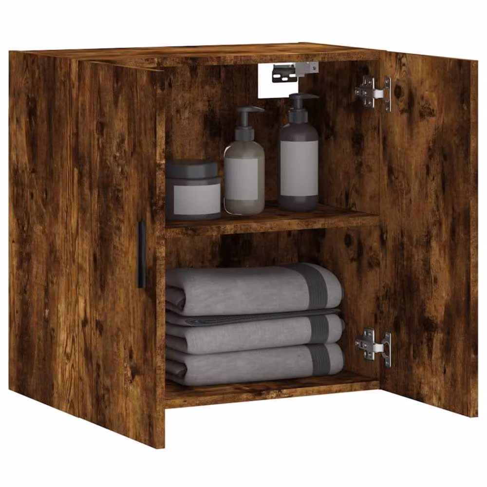 Berkfield Home Smoked Oak Wall Cabinet in Brown, W/D/H: 60 x 31 x 60 cm – 4