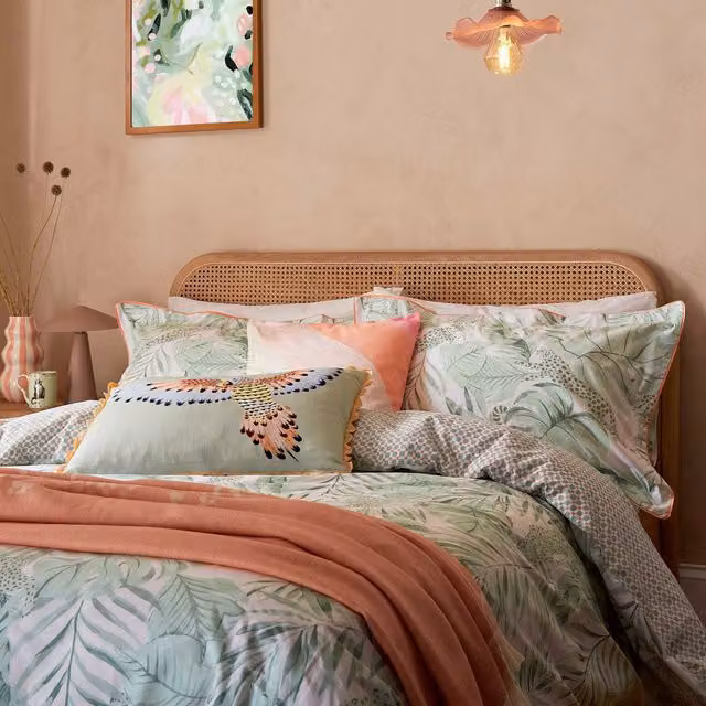 Yvonne Ellen Tropical Safari Double Duvet Cover and Pillowcase Set, Green, W: 140 cm, L: 200 cm