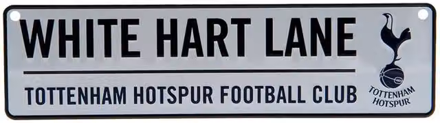 Tottenham Hotspur FC Metal Wall Sign in White, Black and Blue