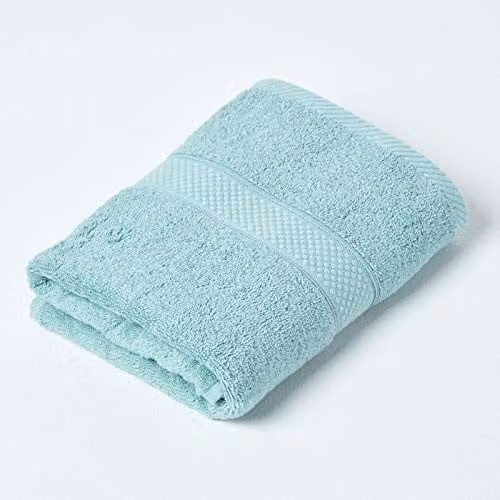 Homescapes Green Turkish Cotton Hand Towel, 500 GSM, Fluffy and Quick-Drying