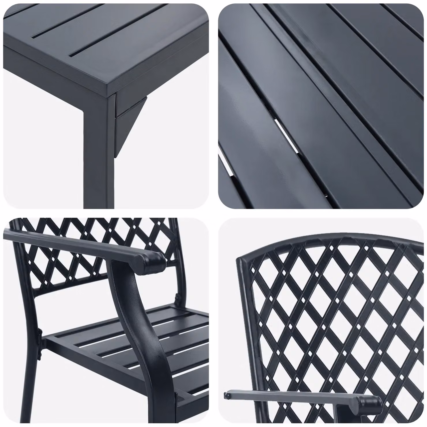 Berkfield Home 9 Piece Modern Geometric Hallway Furniture Set in Anthracite and Black Steel – 3