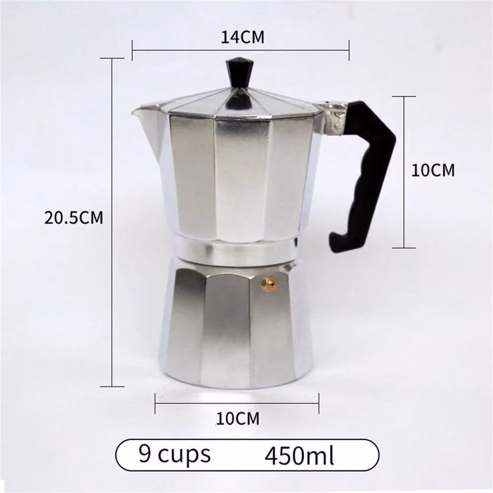PAWNORA Silver 9-Cup Moka Percolator Coffee Maker, 450ml – 2