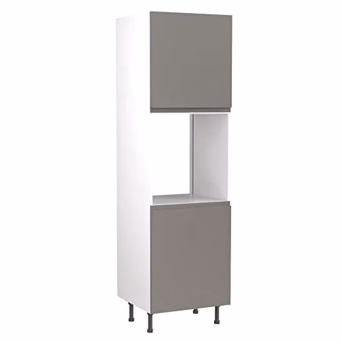 Kitchen Kit Dust Grey Gloss J-Pull Tall Oven Housing Unit W/D/H: 60.0 x 57.0 x 212.0 cm – 1