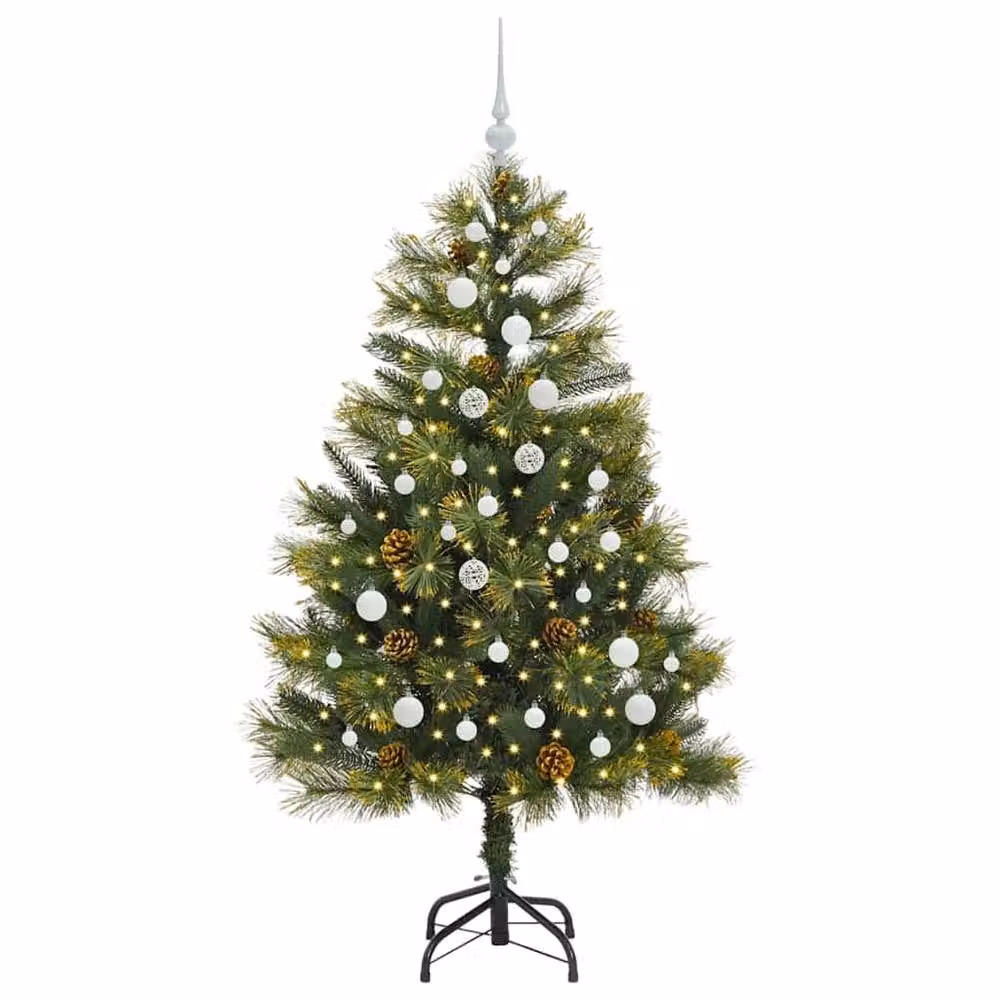 Berkfield Home Artificial Hinged Christmas Tree with Cones, Green, Height: 150 cm – 2