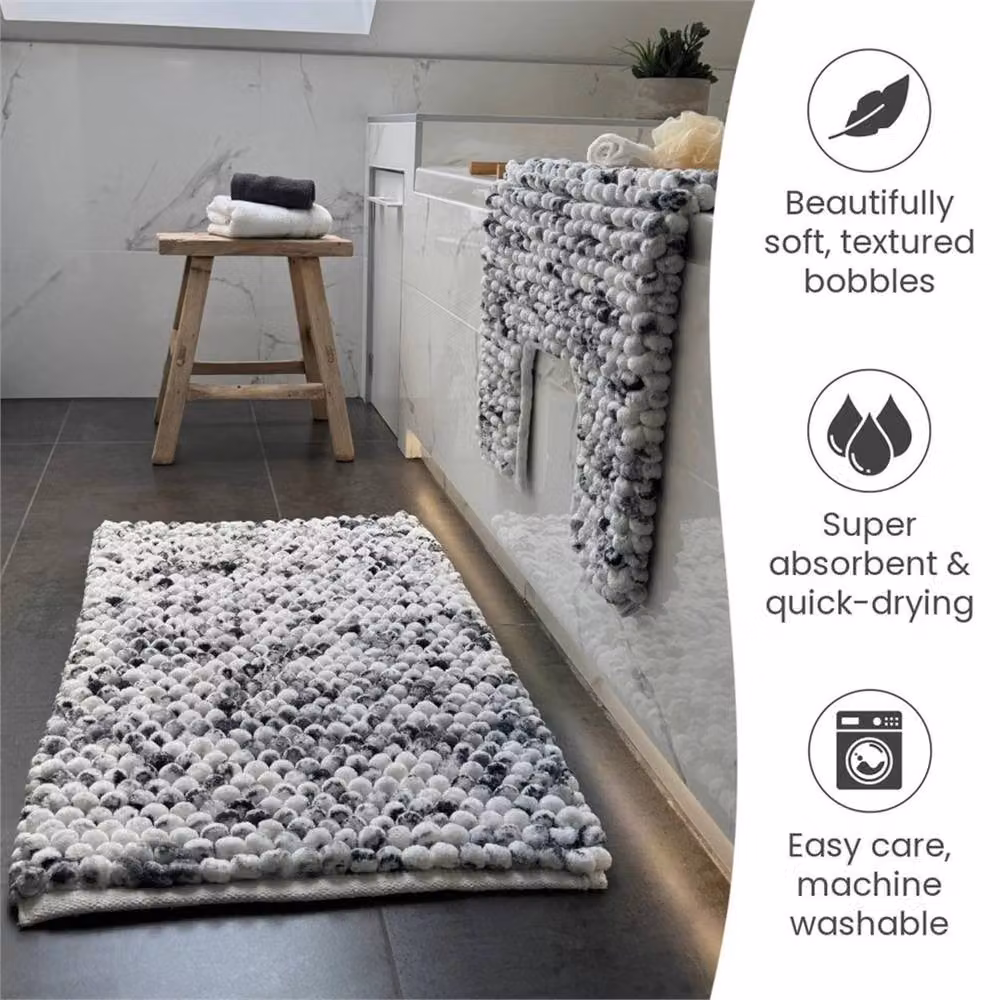 Nordara Grey Two-Piece Non-Slip Bathroom and Toilet Mat Set – 4