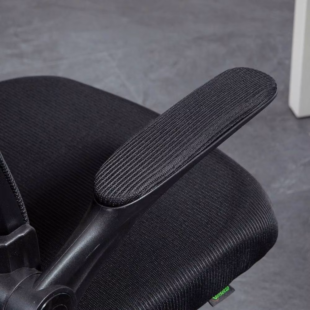 Havendro Black Fabric Mesh Task Office Chair with Armrests and Castors – 3