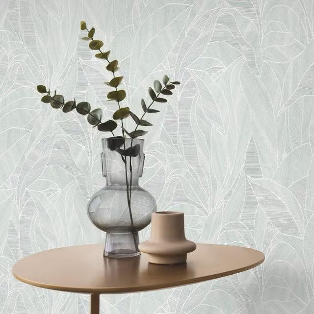 Erismann Petrol Botanical Floral Vinyl Wallpaper Roll