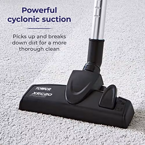 Tower Pro Corded 3-in-1 Stick Vacuum Cleaner with Cyclonic Suction and HEPA 13 Filter, Grey and Blue – 4