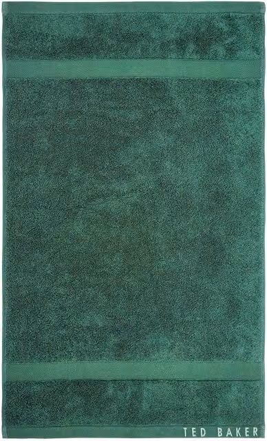 Ted Baker Fluffy Cotton Plain Hand Towel with Border in Green, Pink or Black – 2