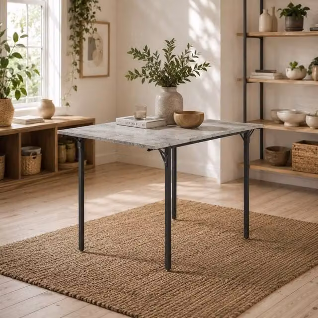 Wyld Haus Maretti Grey Drop Leaf Dining Table for 4 – 1