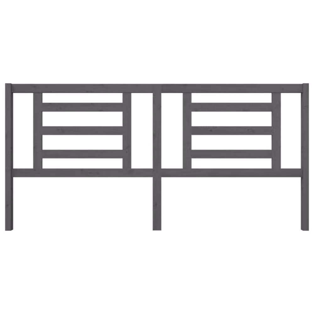 Berkfield Home Grey Rustic Solid Pine Wood Bed Headboard W/D/H: 206 x 4 x 100 cm – 3