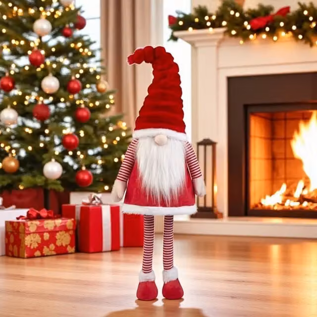 Garden Greatness Red and White Striped Christmas Wobbly Gonk Decoration, Height: 120 cm – 1