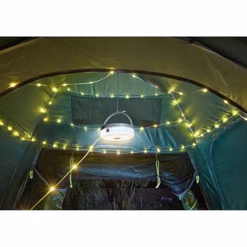 mysmartbuy Solar or USB Powered White Hanging Lantern with 100 LED Warm White Retractable String Lights and Powerbank Function – 3