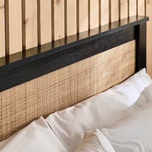 Julian Bowen Padstow Black Rattan and Wood Ottoman Double Bed Frame with Lift Up Base – 4