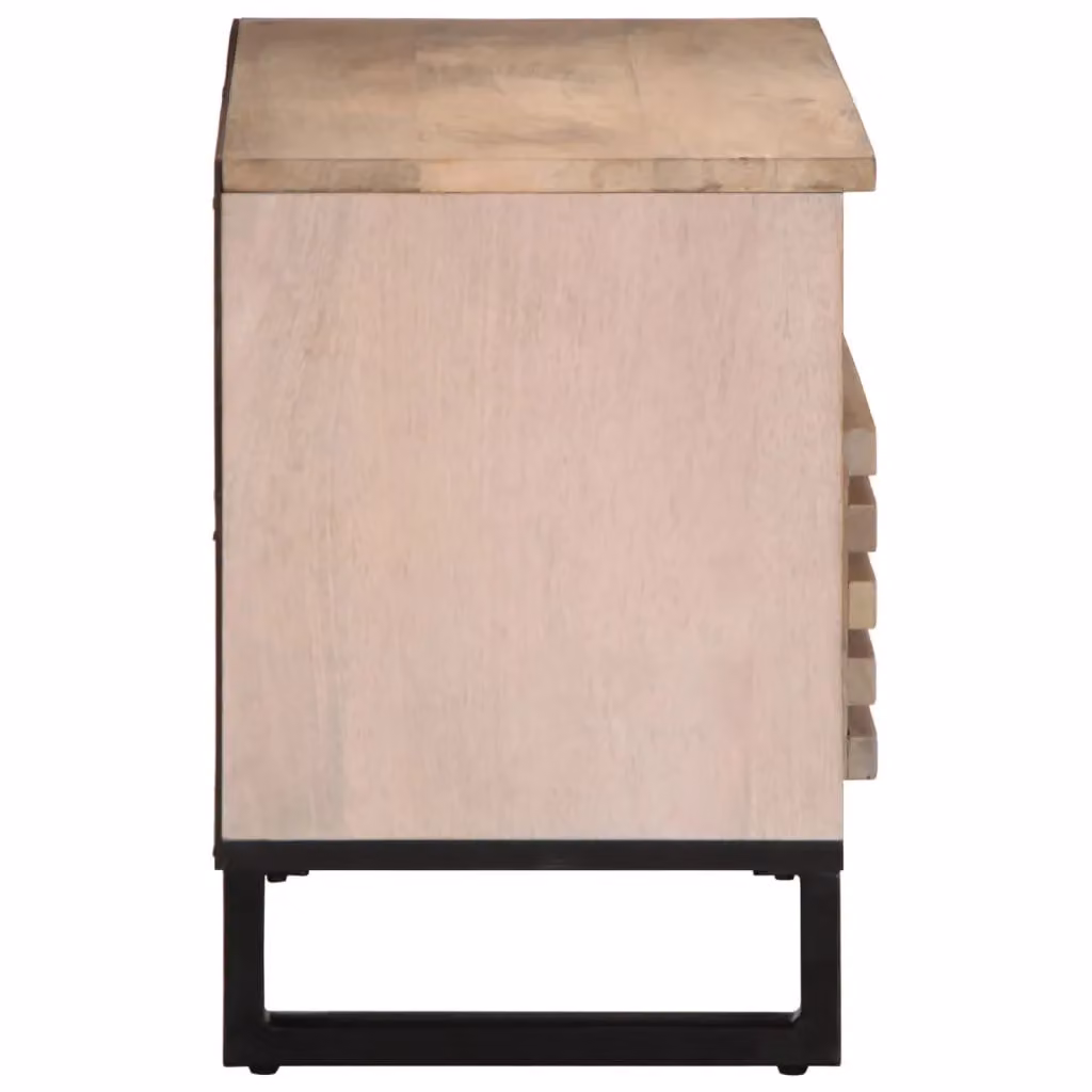 Berkfield Home Industrial Mango Wood TV Cabinet in Grey, W: 80 cm, D: 34 cm, H: 46 cm – 3