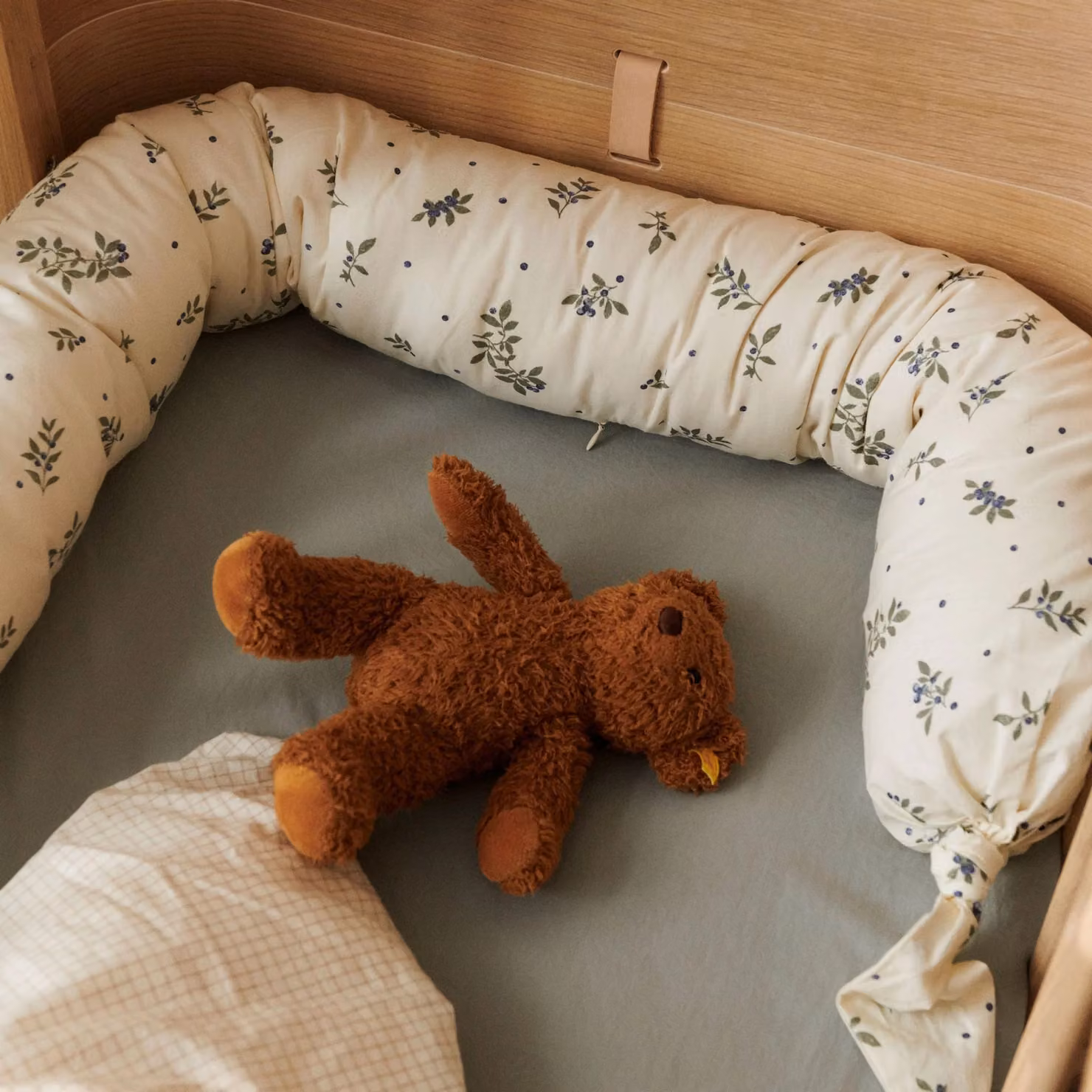 Dear April Skye Bed Snake Bolster in Blueberries Blue and White Floral Cotton and Polyester – 2