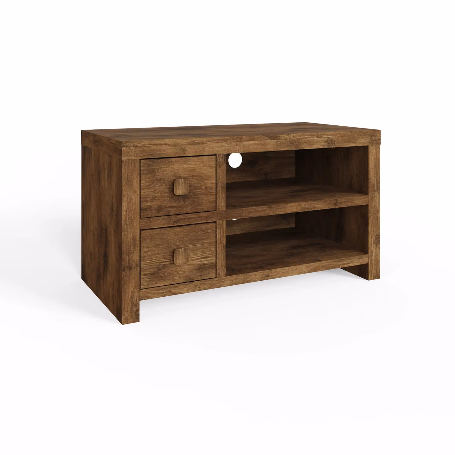 GFW Jakarta 2 Drawer TV Unit in Brown Mango Wood – 3