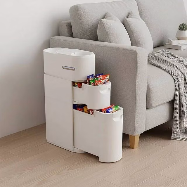 Kelvenix 3-Tier Slim Gap Storage Cabinet Drawer Unit in White