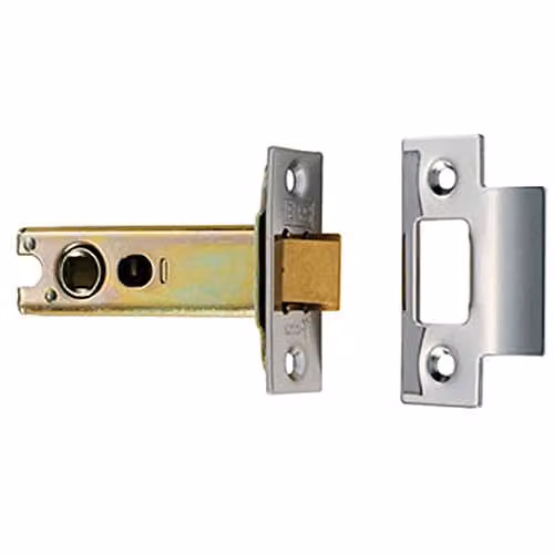 Loops 76mm Heavy Sprung Square Tubular Latch in Brushed Satin Stainless Steel
