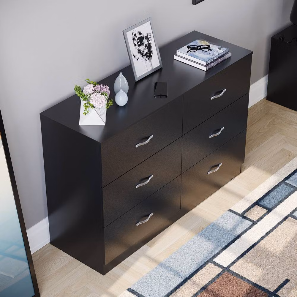 HD Designs Riano 6 Drawer Chest of Drawers in Black – 3
