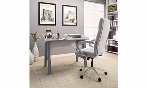 Alphason Truro Modern Computer Desk in Grey with Marble Effect Top, W/D/H: 120 x 60 x 76 cm