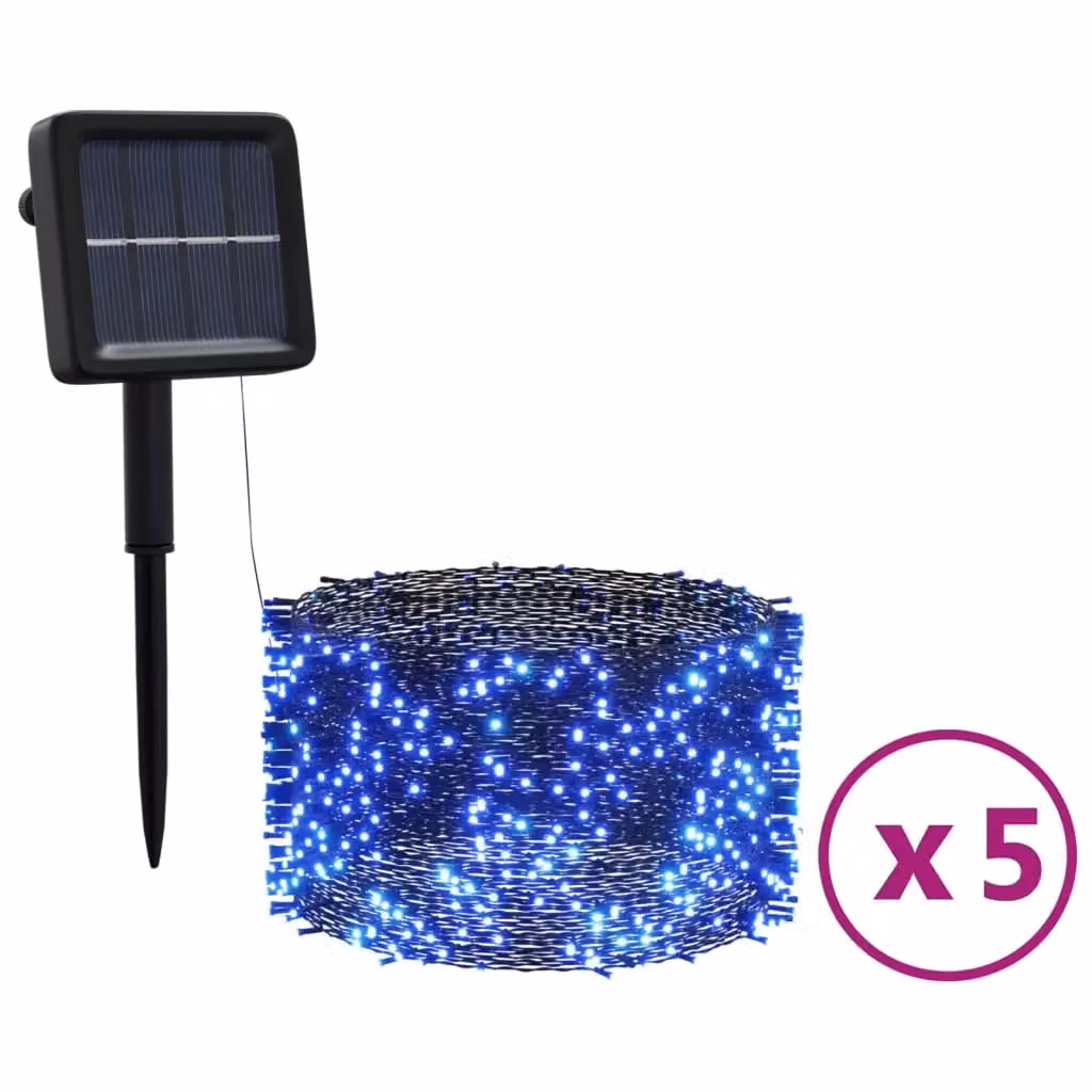 Berkfield Home Solar LED Fairy Lights, 5 Pack, Blue, Indoor and Outdoor Use – 2