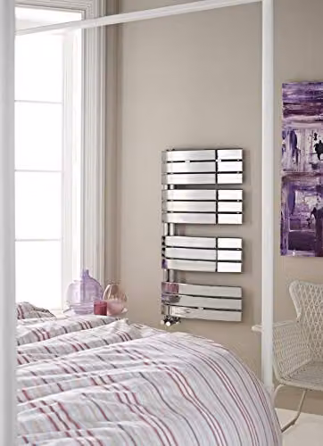 Hudson Reed Elgin HL336 Chrome Vertical Wall Hung Heated Towel Rail, H 108.0 cm x W 55.0 cm – 2