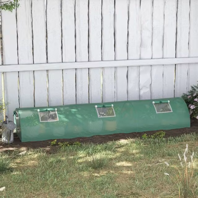 Outsunny Portable PE Mini Greenhouse with Mesh Windows in Green