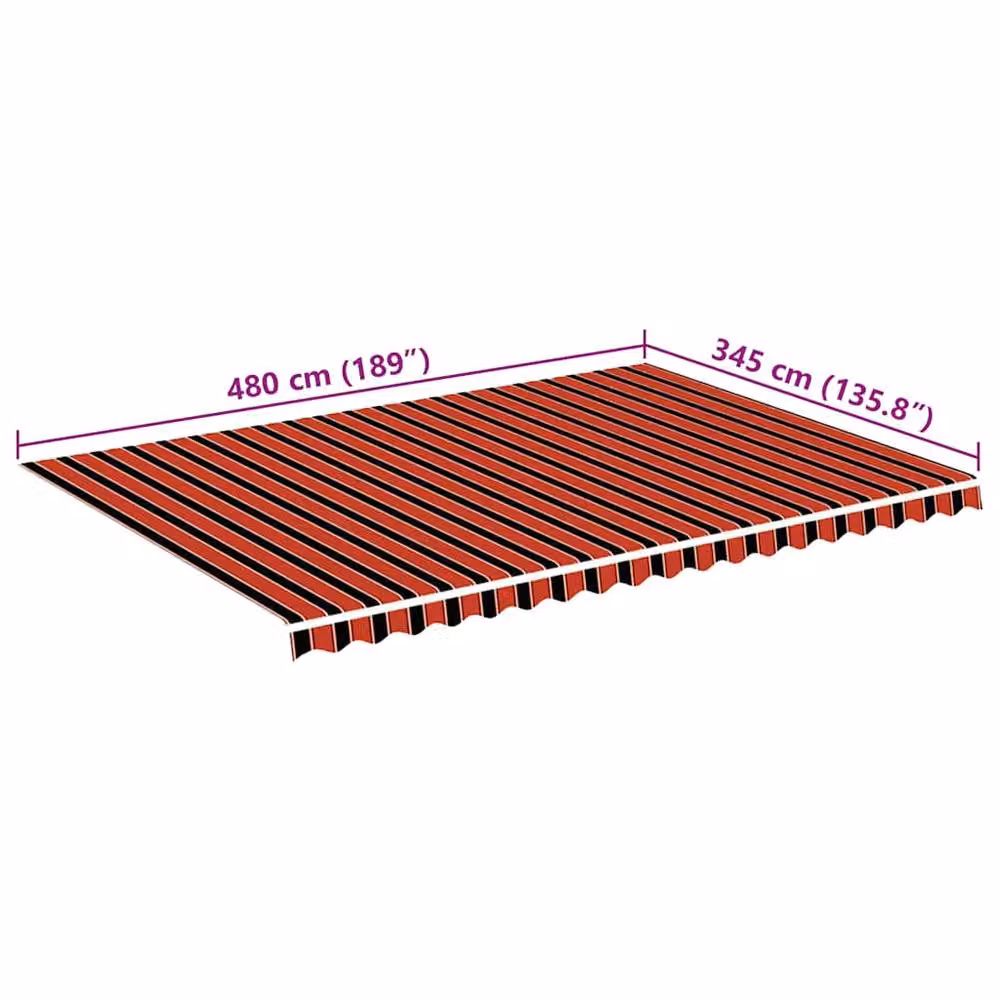 Berkfield Home Replacement Awning Fabric in Orange and Brown Polyester, 5 x 3.5 m – 2