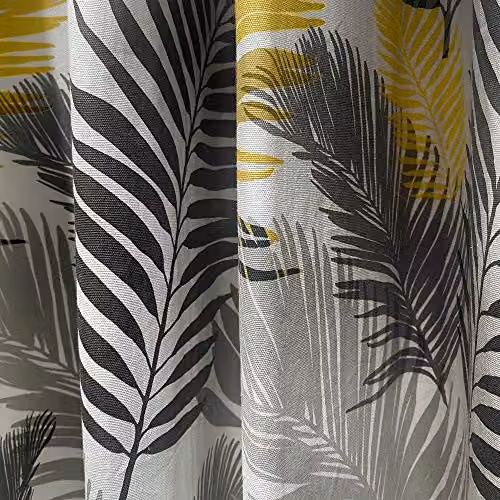 Fusion Tropical Floral Cotton Eyelet Curtains in Yellow, Width: 229 cm, Drop: 183 cm – 3