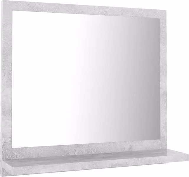 Berkfield Home Modern Rectangular Wall Mirror in Grey, W/D/H: 40 x 10.5 x 37 cm