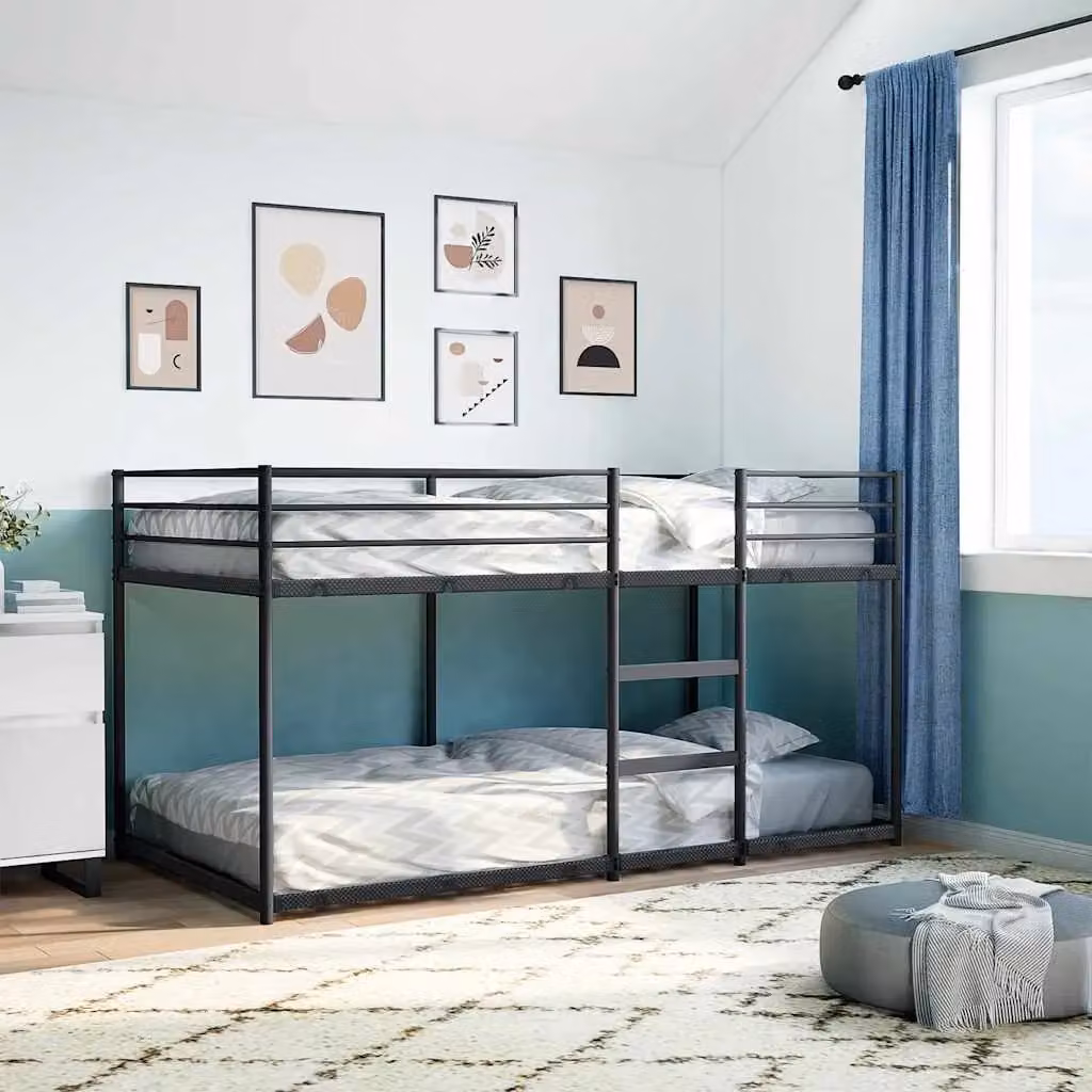 Berkfield Home Modern Metal Bunk Bed in Black, W/D/H: 100 x 200 cm – 3