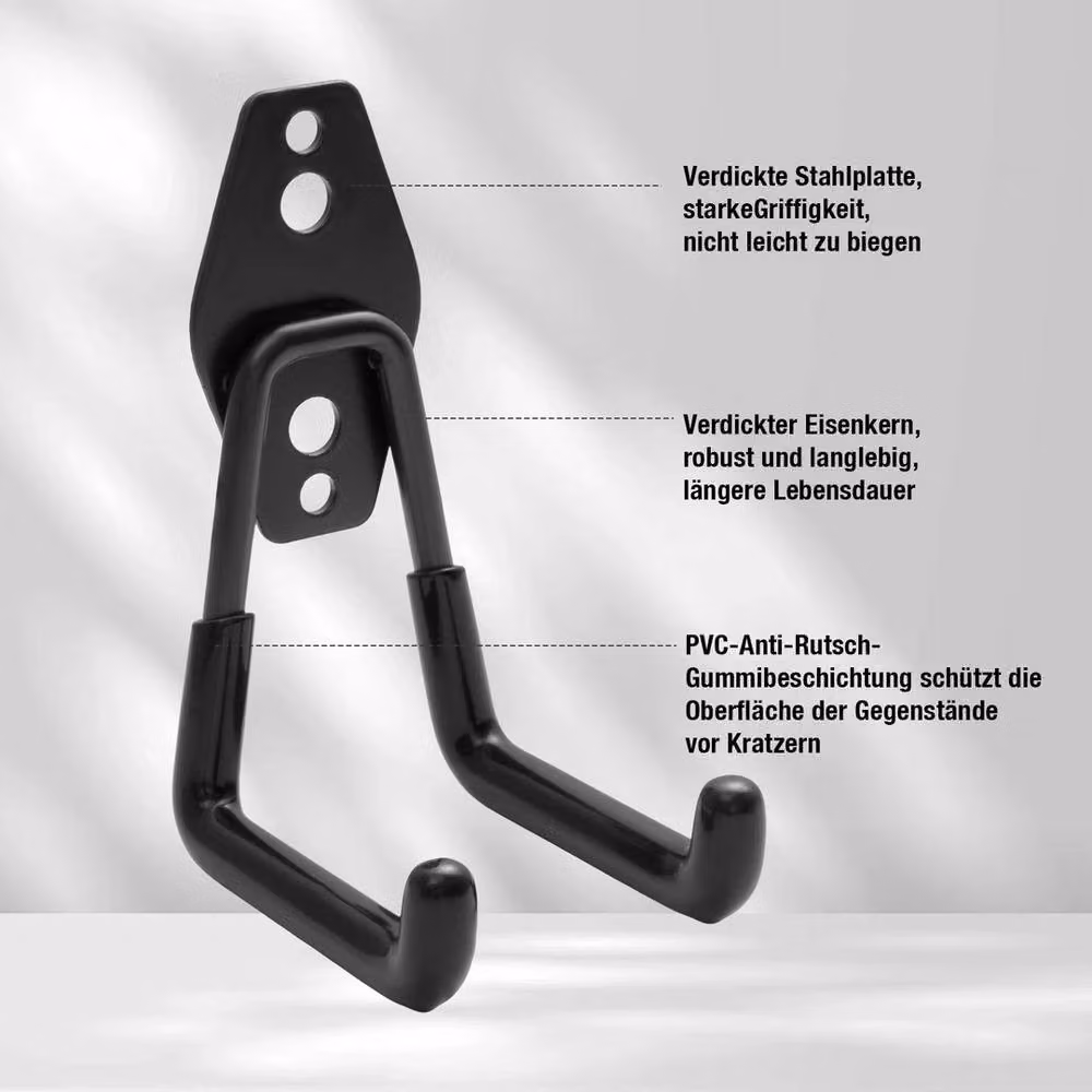 Kelvenix 12-Piece Heavy Duty Steel Garage Storage Wall Hooks in Black – 3