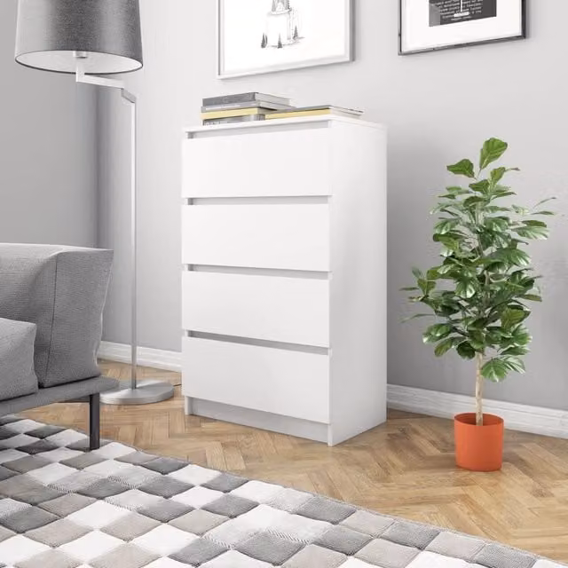 Berkfield Home White Sideboard in Engineered Wood W/D/H: 60 x 35 x 98.5 cm – 1