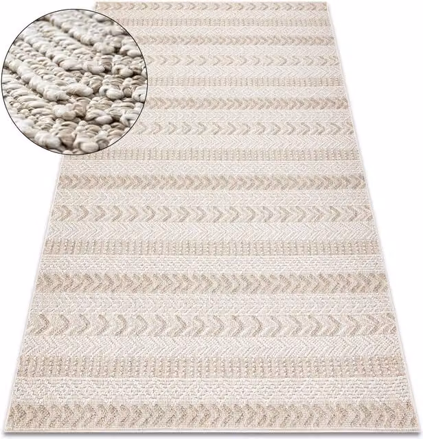 RugsX Origi Geometric Beige Rectangular Flat Weave Rug W: 120 cm, D: 170 cm