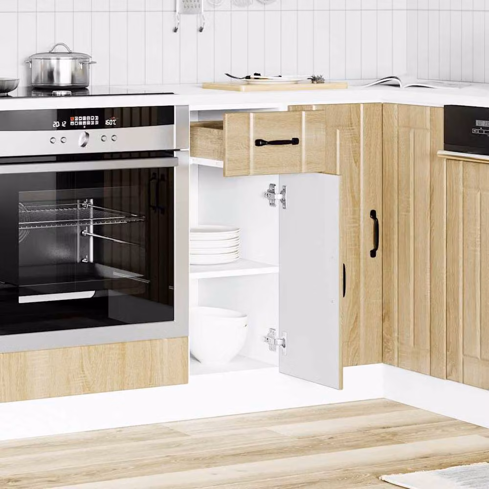 Berkfield Home Lucca Kitchen Base Cabinet in Sonoma Oak Light Brown – 2