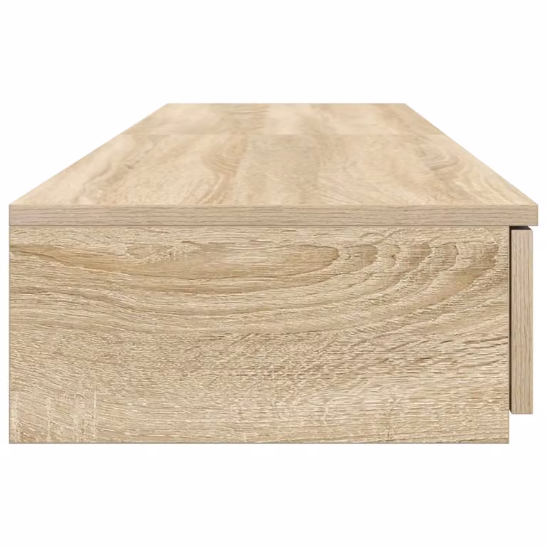 Berkfield Home Wall Mounted Bedside Table in Sonoma Oak and Beige, W/D/H: 150 x 36.5 x 16.5 cm