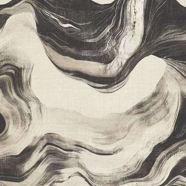 Bayda Geo Geometric Abstract Modern Paint Effect Textured Wallpaper in Black, Brown and Green