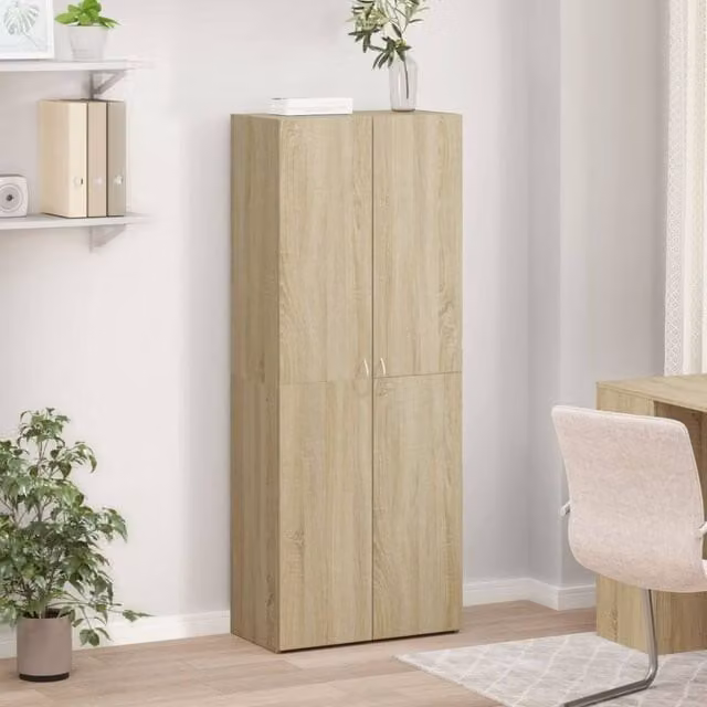 Berkfield Home Sonoma Oak File Cabinet in Beige, W/D/H: 60 x 32 x 153 cm – 1