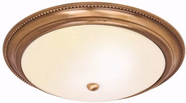 Netlighting Atlas 2 Light Flush Ceiling Light in Antique Brass and Gold with Acid Glass and E27 Socket – 1